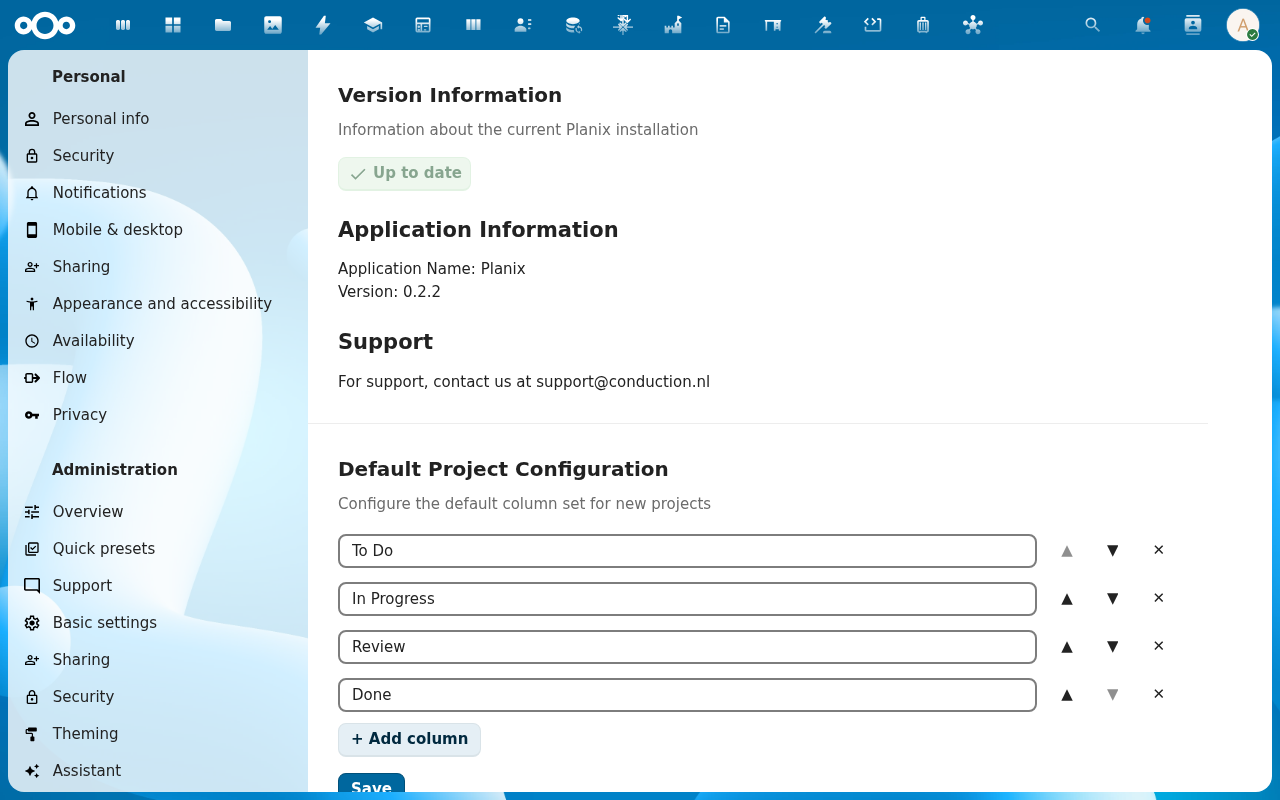 OpenRegister Setup card